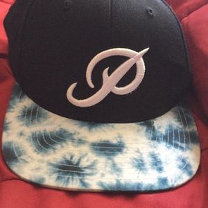 Back and blue tye dye primitive hat